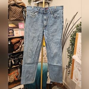 Vintage Straight Fit Light Wash Blue Jeans